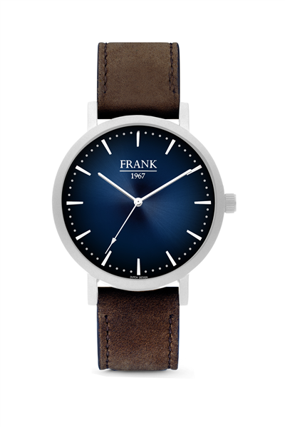 Frank 1967 7FW-0023 herenhorloge met blauw/zilverkleurig uurwerk