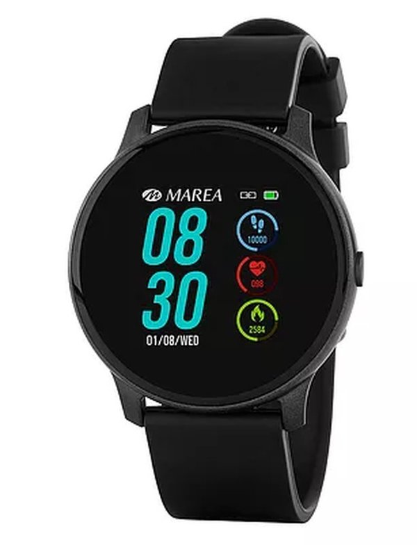 Marea B59006-1 smartwatch sport zwartkleurige siliconenband