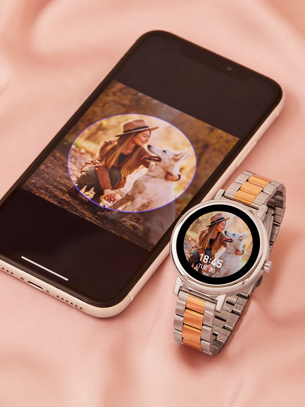 Marea B61002-2 smartwatch zilver/rosékleurige schakelband